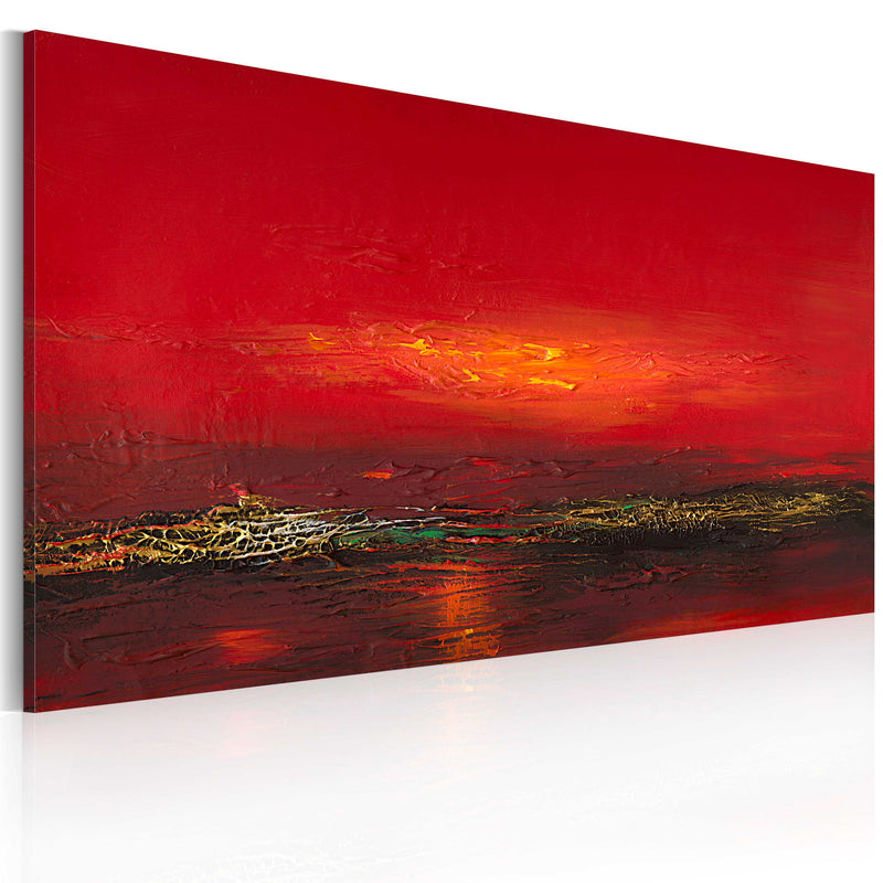 Quadro Dipinto - Tramonto Rosso Sul Mare 120x60cm Erroi-1