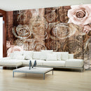 Fotomurale - Old Wood & Roses 300X210 cm Carta da Parato Erroi-1