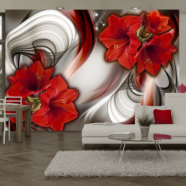 Fototapete – Amaryllis – Ballade der roten Erroi-Tapete sconto