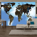 Fotomurale - World Map - Blue Inspiration 300X210 cm Carta da Parato Erroi-1