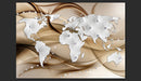 Fotomurale - World Map - White & Diamonds 300X210 cm Carta da Parato Erroi-2