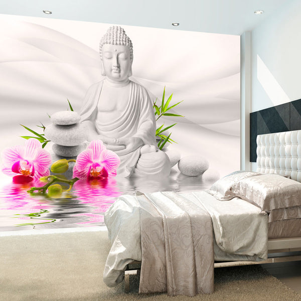 Fototapete - Buddha und Orchideen Tapete Erroi online