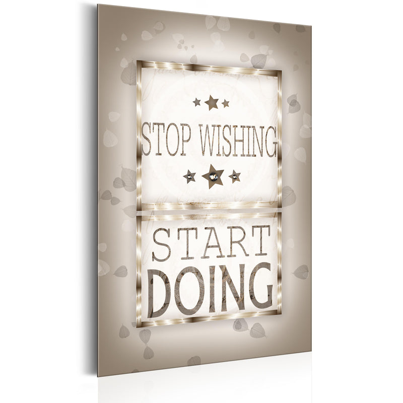 Targa In Metallo - Sentences - Stop Wishing 31x46cm Erroi-1