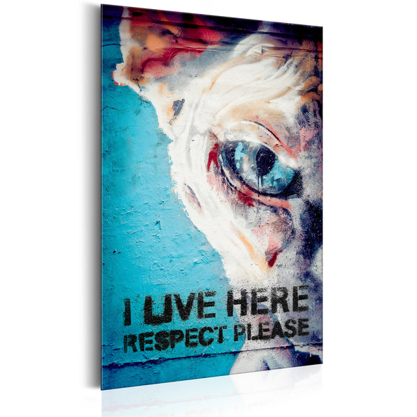 sconto Blechschild - Funny - I Live Here, Respect Please 31x46cm Erroi