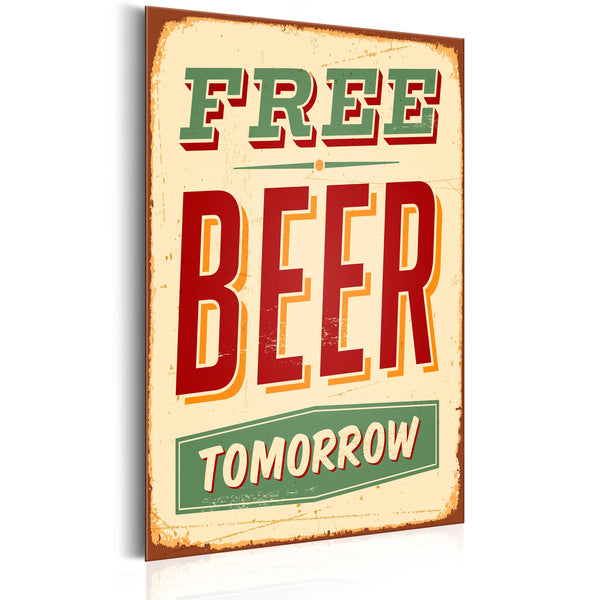 Blechschild - Free Beer Tomorrow 31x46cm Erroi sconto