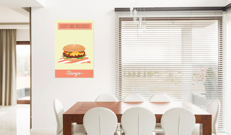 Targa In Metallo - Food - Burger 31x46cm Erroi-2