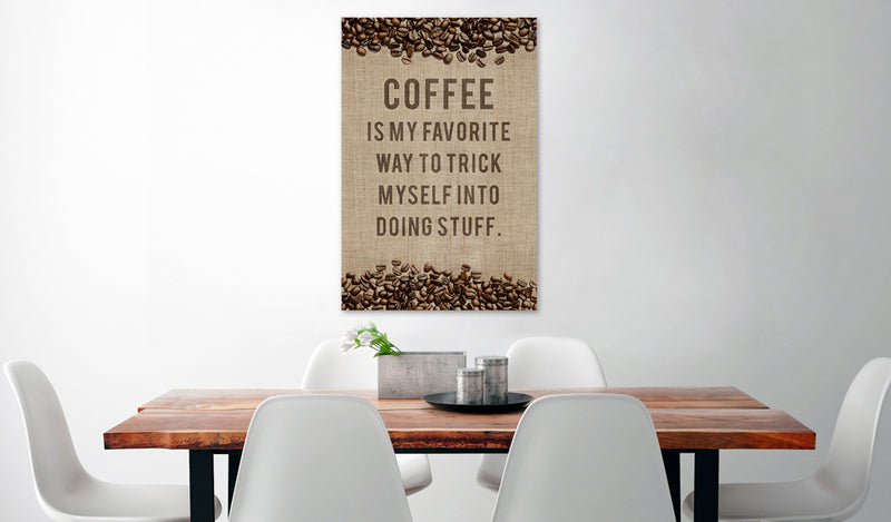 Targa In Metallo - Coffee Lovers - My Favorite Way To Trick Myself 31x46cm Erroi-2