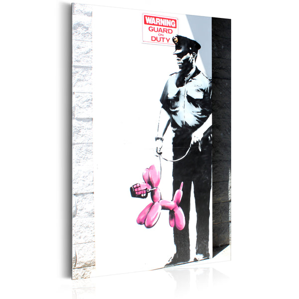 Blechschild - Police Guard Pink Balloon Dog von Banksy 31x46cm Erroi prezzo