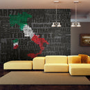 Fotomurale - Text Map Of Italy 450X270 cm Carta da Parato Erroi-1