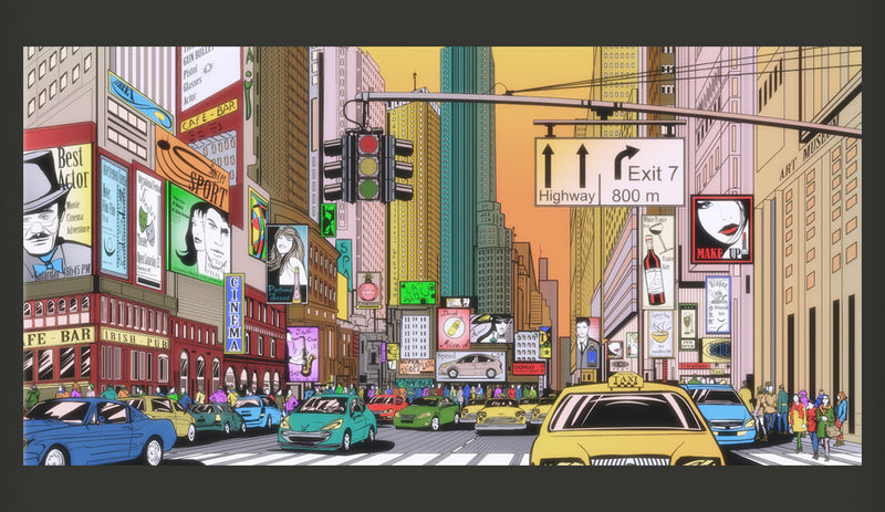 Fotomurale - Ora di Punta Nel Centro di New York 550X270 cm Carta da Parato Erroi-2