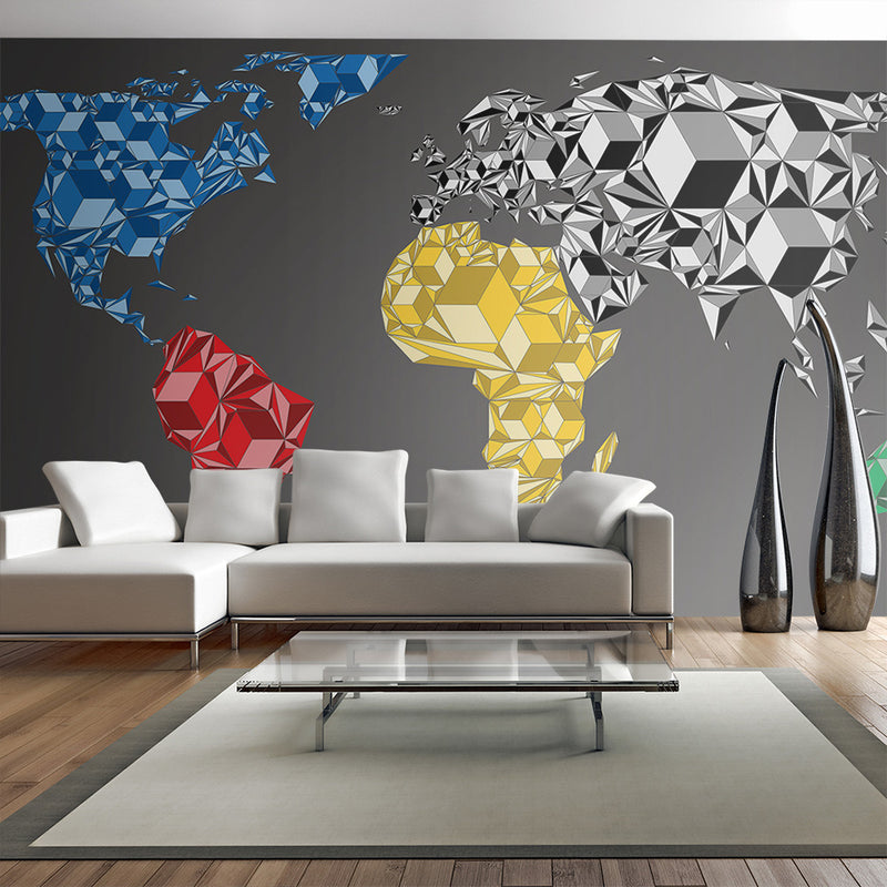 Fotomurale - Map Of The World - Colorful Solids 550X270 cm Carta da Parato Erroi-1