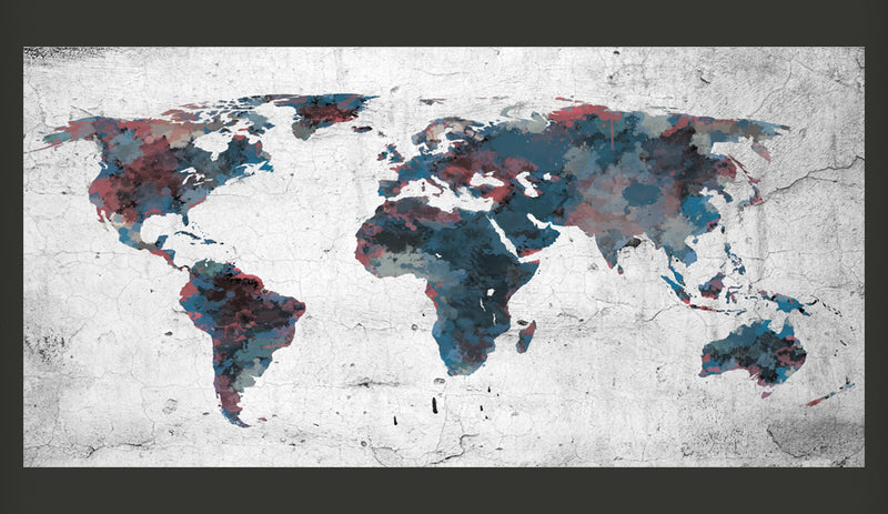 Fotomurale - World Map On The Wall 550X270 cm Carta da Parato Erroi-2