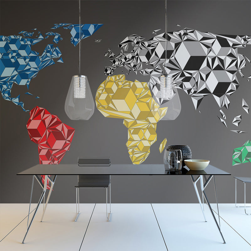 Fotomurale - Map Of The World - Colorful Solids 350X270 cm Carta da Parato Erroi-1