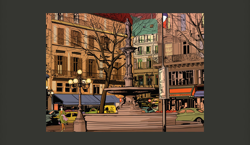 Fotomurale - Walk Through The French Square 350X270 cm Carta da Parato Erroi-2