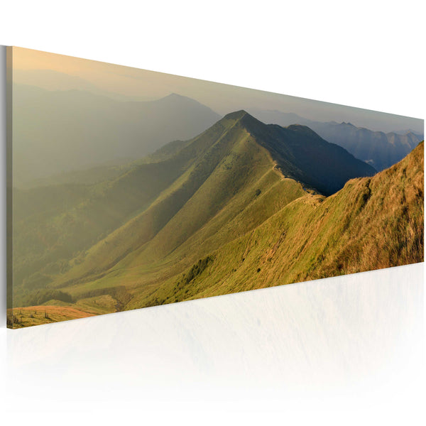 acquista Rahmen - Leinwandbild - Berge bei Sonnenuntergang 120x40cm Erroi