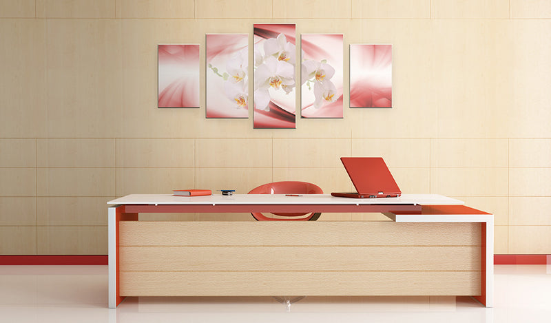 Quadro - Fiore di Orchidea in Rosa e Bianco 100X50Cm Erroi-2