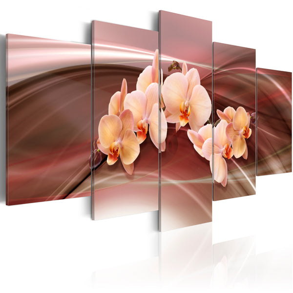 -Plakat - Orchideen-Blumen auf gewelltem Erroi-Hintergrund sconto