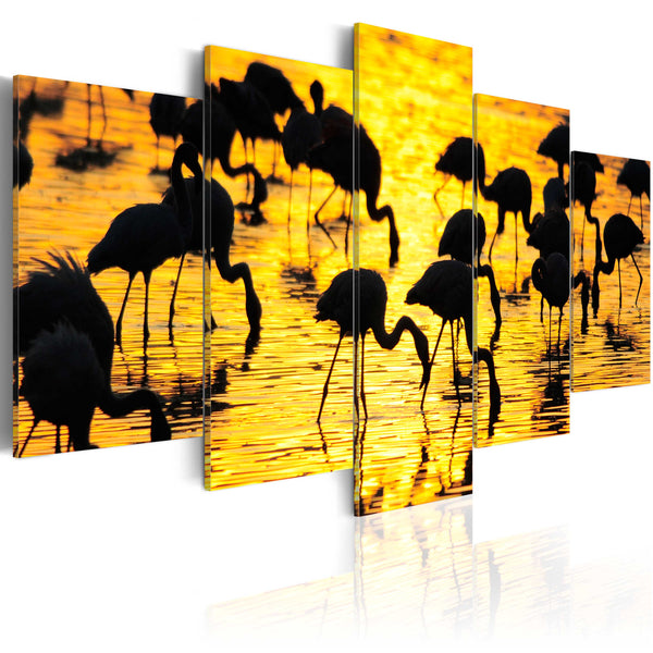 Leinwandbild - Flamingos auf dem Erroi-Meer sconto