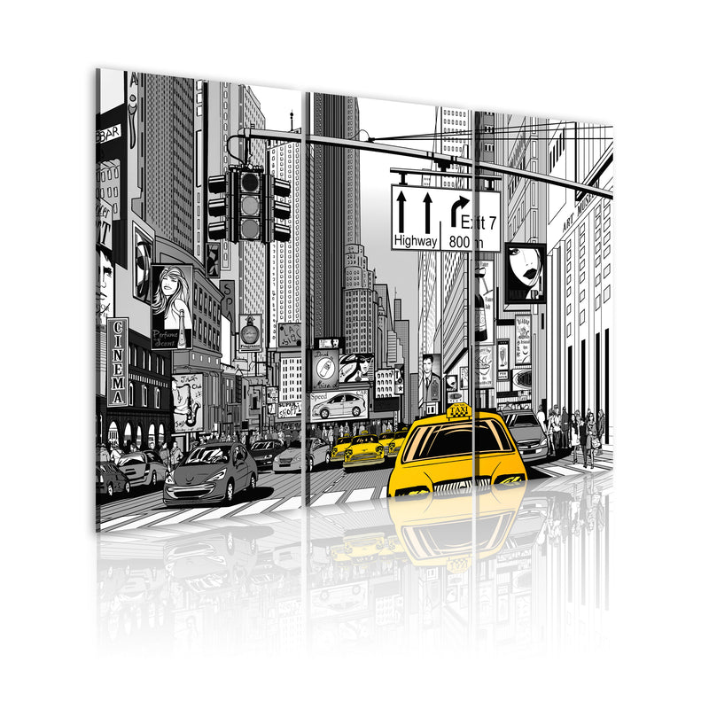 Quadro - New York di Un Cartone Animato 60x40cm Erroi-1