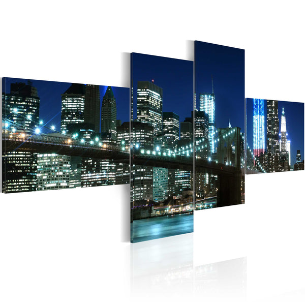 prezzo Kunstwerk – Brooklyn Bridge bei Nacht beleuchtet 100 x 45 cm Erroi