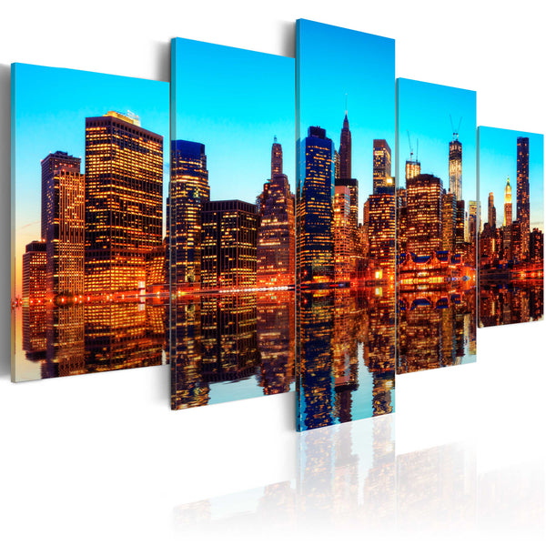 sconto Malerei - Rötliche Lichter von New York 100x50cm Erroi