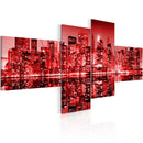 Quadro - Nyc: Citta' in Tonalita' di Rosso 100X45Cm Erroi-1