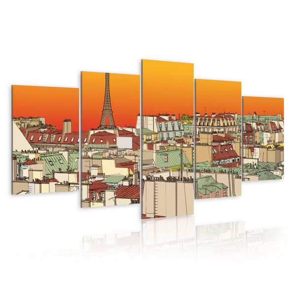 sconto Leinwandbild - Pariser Himmelsfarbe Orange Erroi