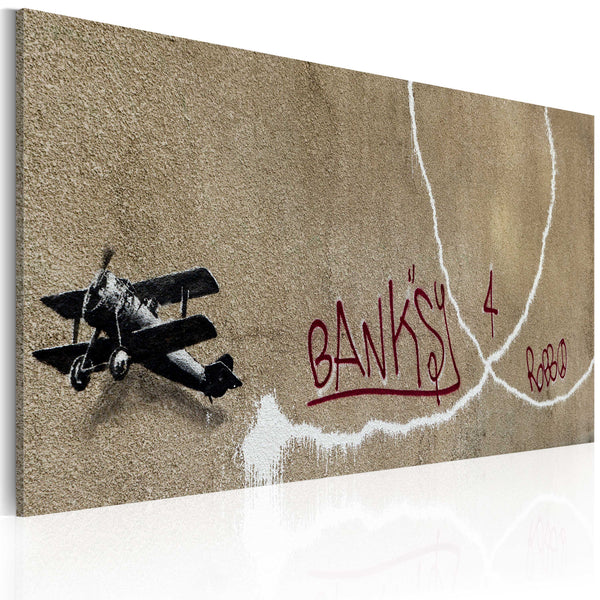 Leinwandbild - Flugzeug der Liebe Banksy Erroi acquista