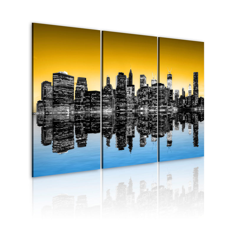 Quadro - Nyc Riflessa in Uno Specchio D'Acqua: Trittico 60X40Cm Erroi-1