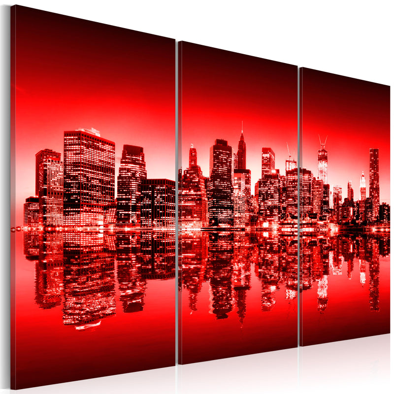 Quadro - Bagliore Rosso Sopra New York 60X40Cm Erroi-1