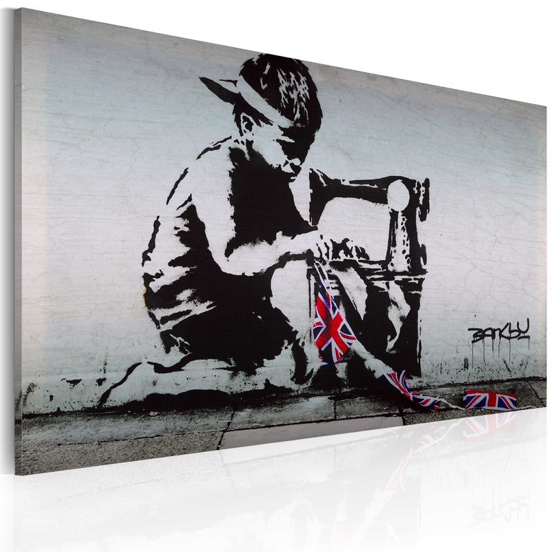 Quadro - Union Jack Kid Banksy 60X40Cm Erroi-1