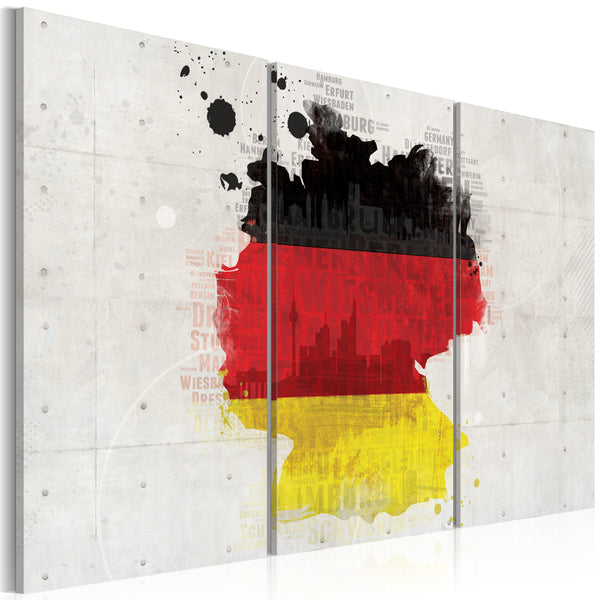 sconto Leinwandbild - Deutschlandkarte Triptychon Erroi