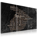 Quadro - Map Of Spain On The Blackboard - Triptich 60X30Cm Erroi-1