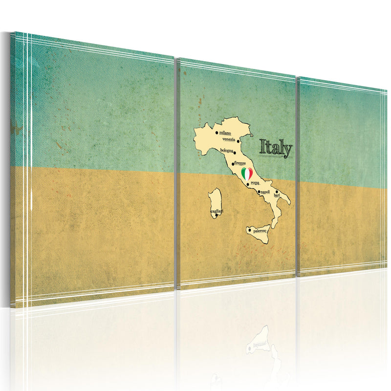 Quadro - Carta Stradale: Italia 60X30Cm Erroi-1