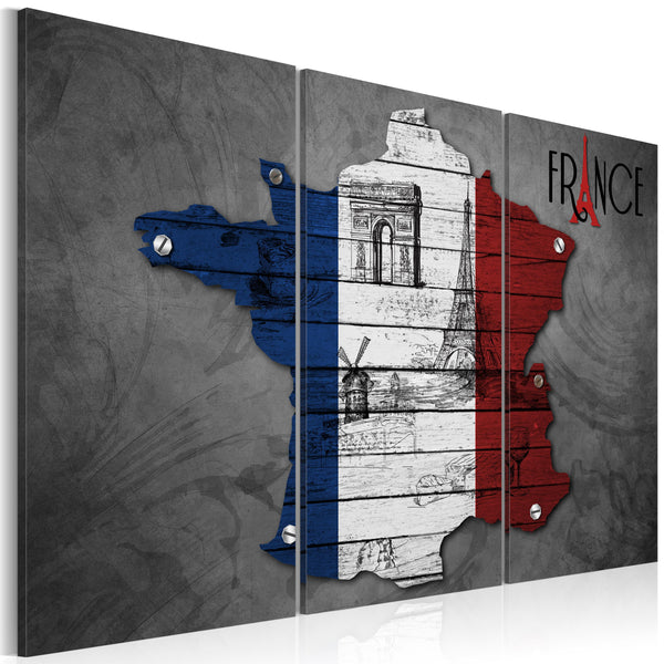 acquista Leinwandbild - Symbole von Frankreich Triptychon Erroi