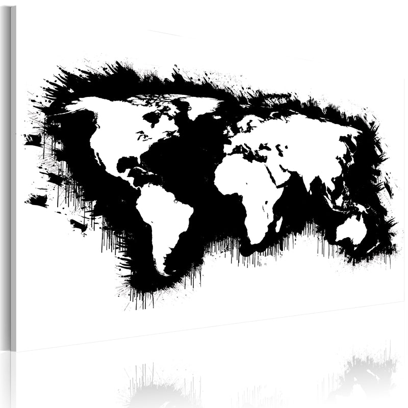 Quadro - Mappa Del Mondo Monocromatica 60X40Cm Erroi-1