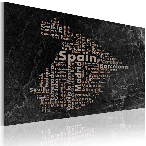 Poster - Textkarte von Spanien auf der Tafel Fehler online