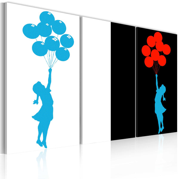 Leinwandbild - Floating Balloon Girl - Triptychon Erroi prezzo