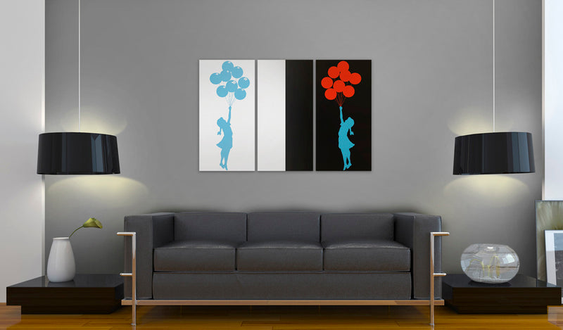 Quadro - Floating Balloon Girl - Triptych 60X40Cm Erroi-2