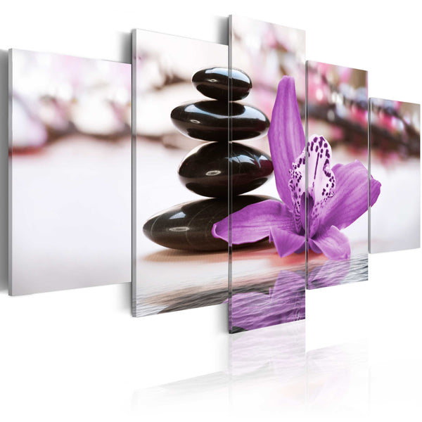 sconto Leinwandbild - Orchidee, Steine ​​und Zen Erroi