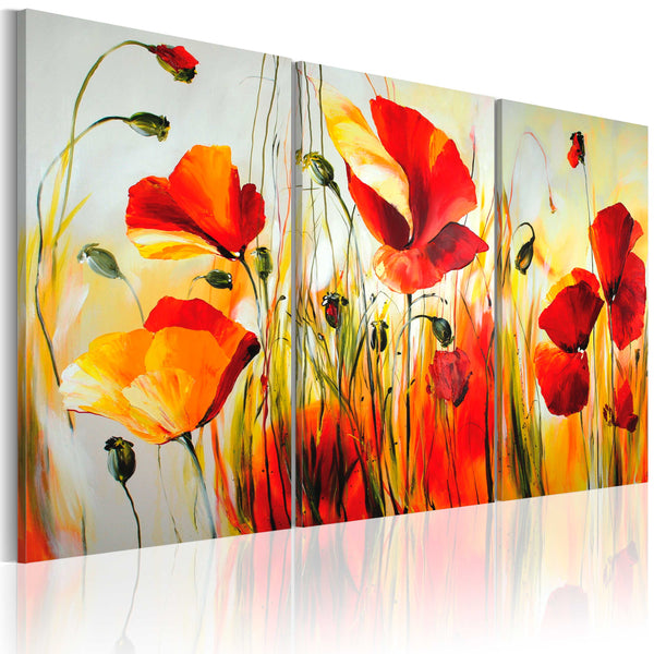 sconto Gemaltes Bild - Rote Wiese 120x80cm Erroi