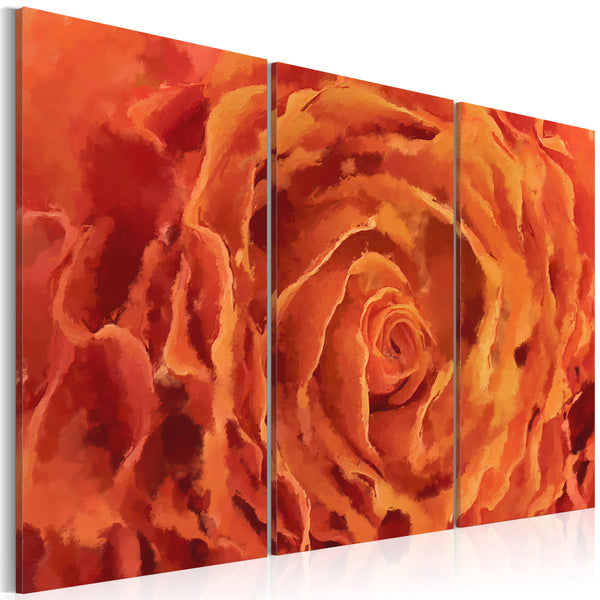 sconto Rahmen - Orangefarbene Rosen - Triptychon 60x40cm Erroi