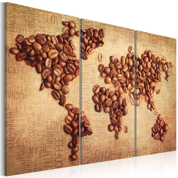 Leinwandbild - Die Welt des Kaffees - Erroi Triptychon sconto