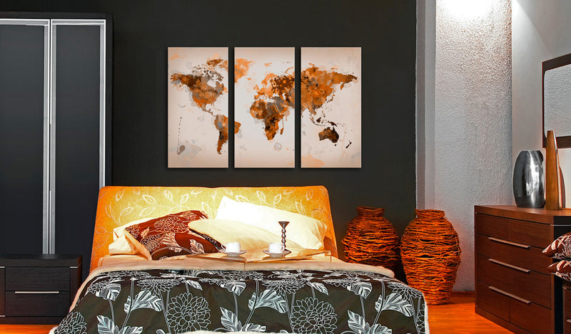 Quadro - Map Of The World - Desert Storm - Triptych 60X40Cm Erroi-2