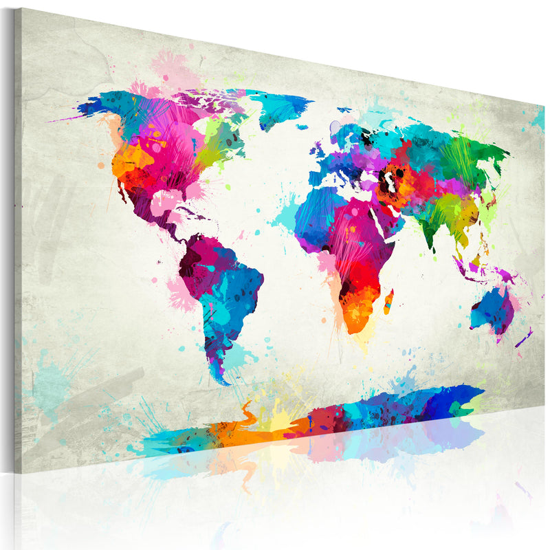 Quadro - Map Of The World - An Explosion Of Colors 60X40Cm Erroi-1