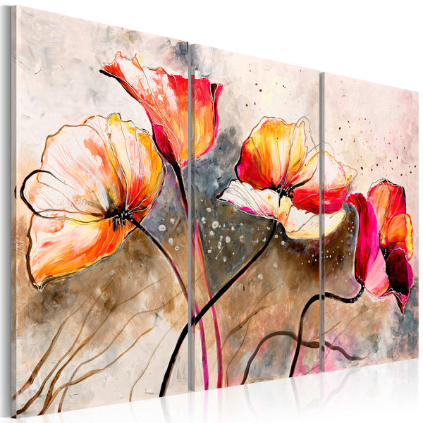 sconto Leinwandbild - Windgepeitschte Mohnblumen Erroi