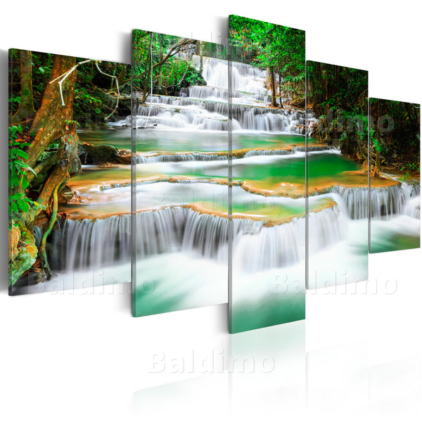 acquista Leinwandbild - Wilder Wasserfall Kanchanaburi, Thailand 100x50cm Erroi