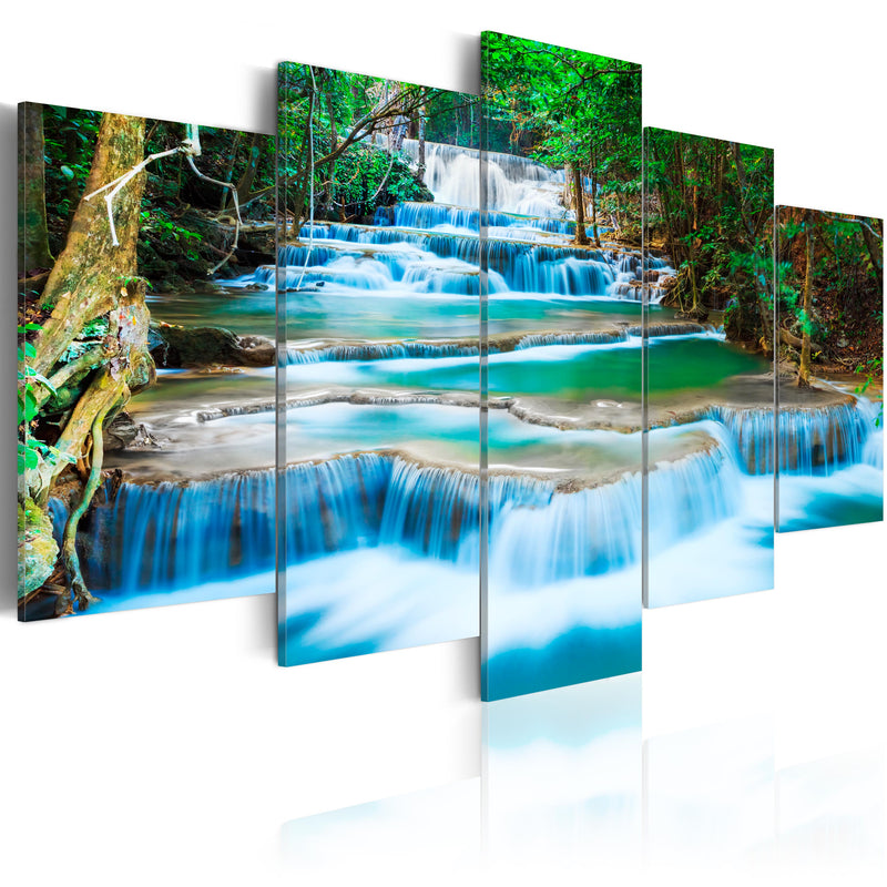 Quadro - Cascata Azzurra di Kanchanaburi, Thailandia 100X50Cm Erroi-1