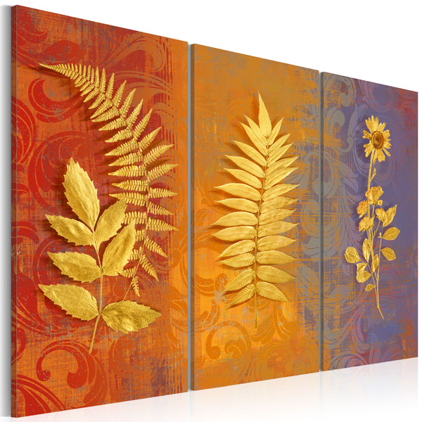 sconto Leinwandbild - Getrocknete Blumen - Triptychon Erroi