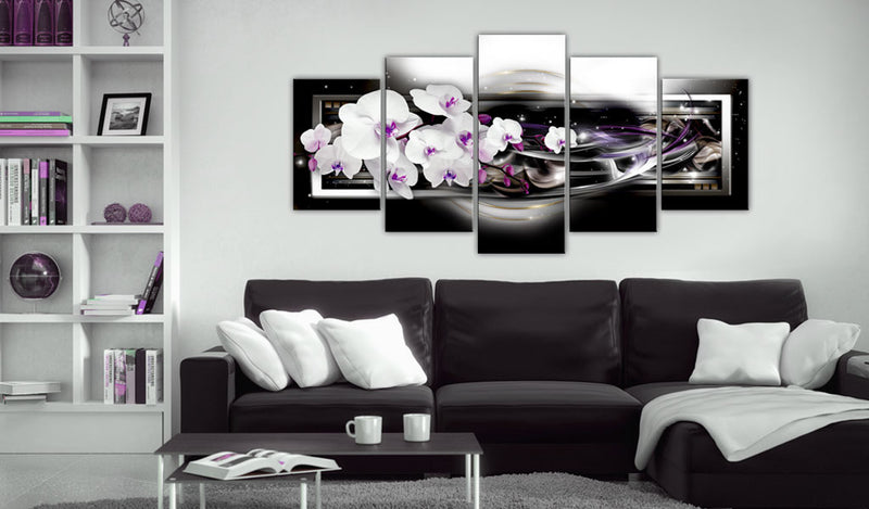 Quadro - Orchidee su Sfondo Nero 100X50Cm Erroi-2